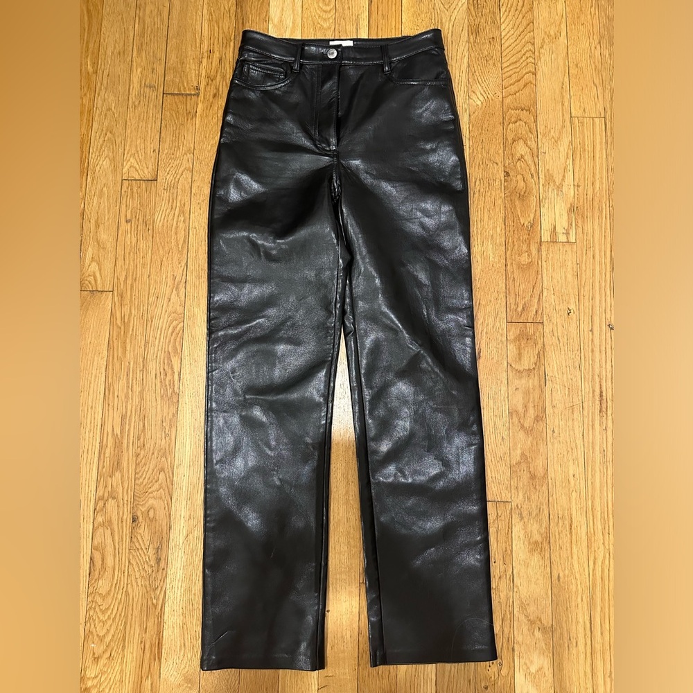 Aritzia black faux leather pants